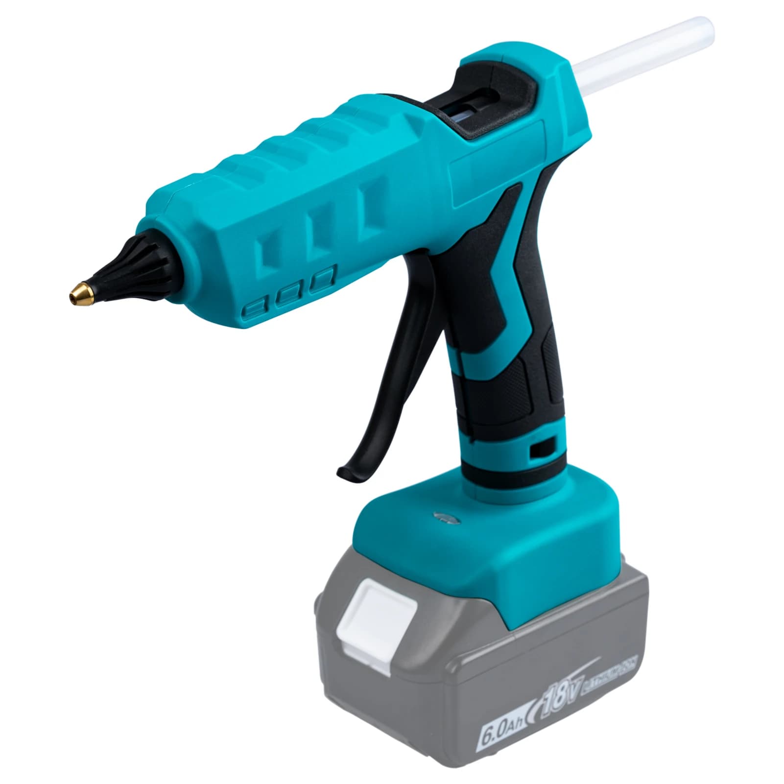 Pistola per colla a caldo senza fili compatibile con Dewalt 18V per Makita 18V con 20 stick di colla Strumento di riparazione del calore fai da te Regalo di Natale (solo strumento