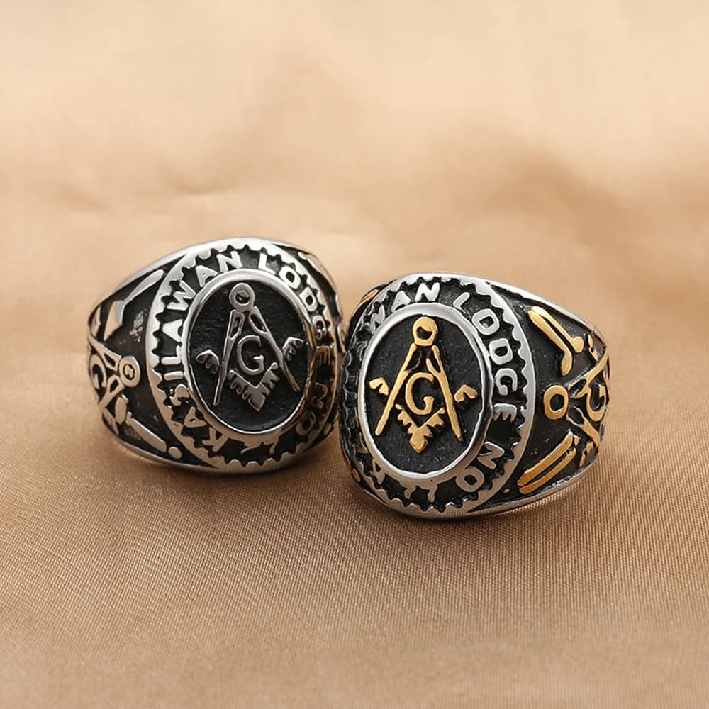 Anello con lettera massonica vintage in acciaio inossidabile 316L per uomo donna Commercio all'ingrosso di gioielli vintage di moda masonico G Ring gratuito