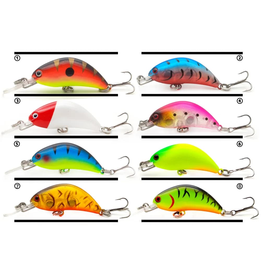 WATERBOY TW Mini Crank Minnow Fishing Bait 4cm 1.6in 3.4g 0.1oz Wobbler realistico nuoto e richiamo artificiale classico colorat