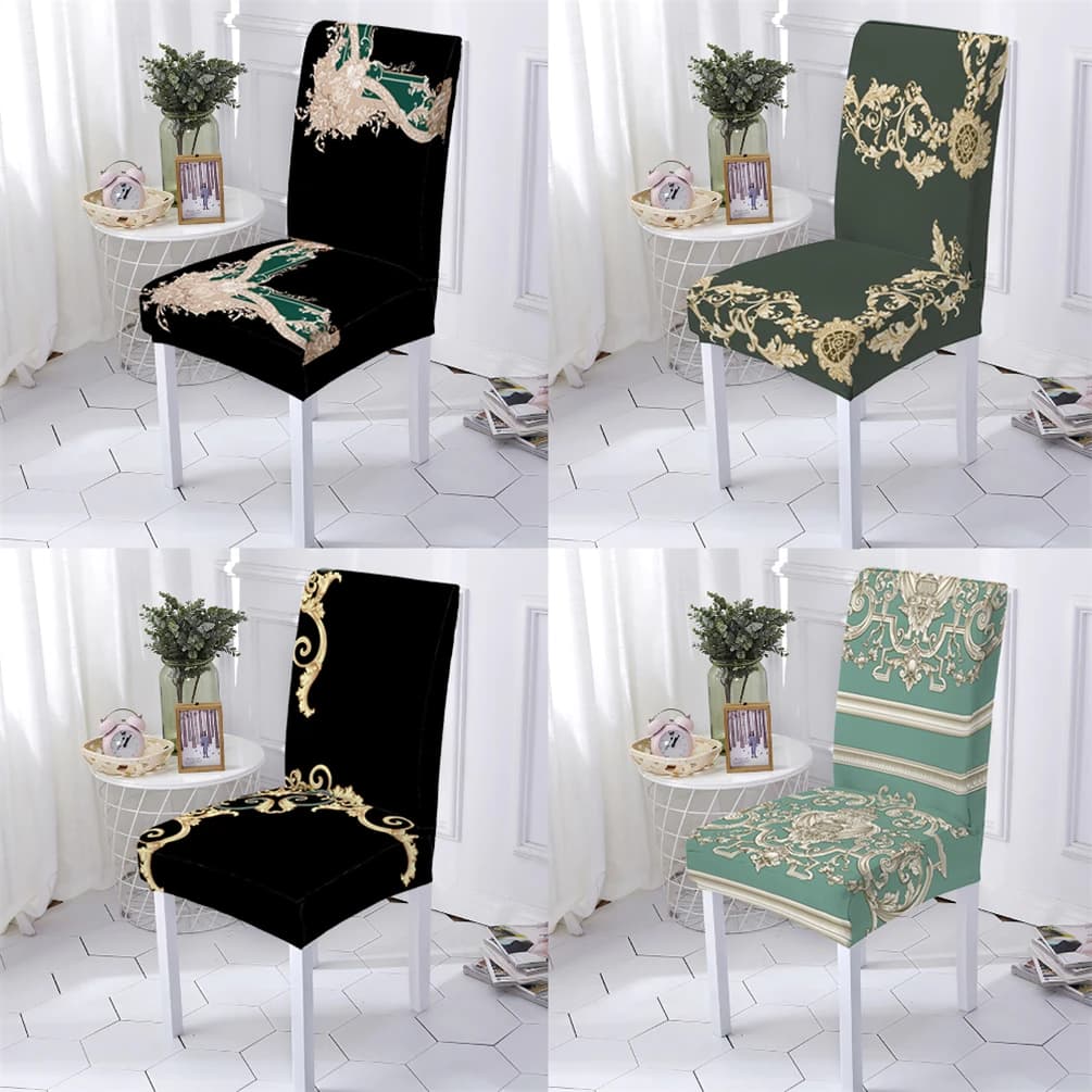 Fodera per sedia da gioco in stile europeo Texture coprisedili per sedie da pranzo con fiori posteriori stampa calzini per coprisedie antisporco