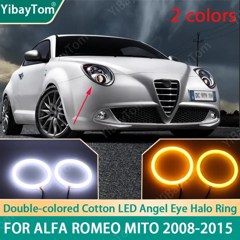 Switchback LED Angel Eye Ring DRL Kit per Alfa Romeo Mito 2008-2015 Super Brightest Durevole Garanzia SMD Luce di cotone