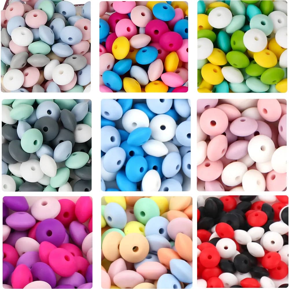 TYRY.HU 20pc Silicone lenticchie Perline FAI DA TE Bambino Ciuccio Catena Collana Del Pendente Del Bambino Massaggiagengive Giocattoli Abaco Dentizione Perline BPA Libero