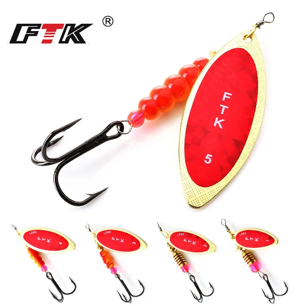 FTK Spinner Bait 4G/7G/12G/18G/30G Cucchiaio Esche luccio Metallo Con Ami Alti Artificiale Bass Esca Richiamo di Pesca