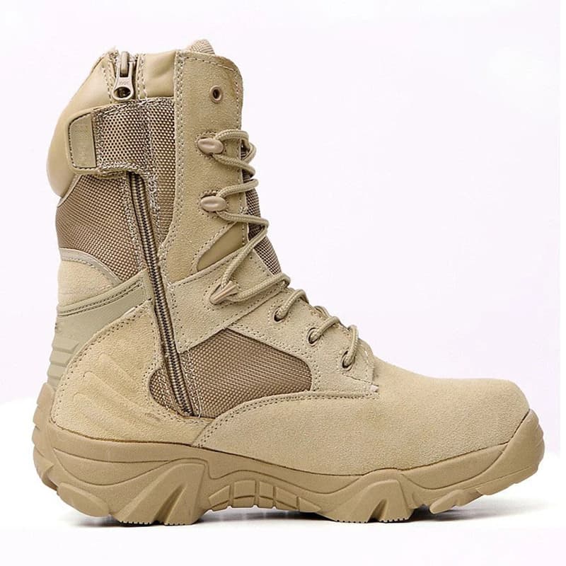 Plus Size Eu 37-47 Stivali tattici militari maschili All'aperto Arrampicata Forze speciali Scarpe da lavoro militari da combattimento nel deserto impermeabili in pelle
