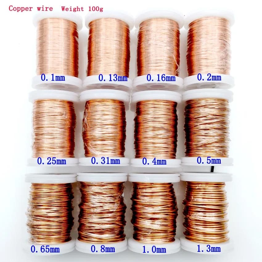0.13mm 0.25mm 0.51mm 1mm 1.25mm copper wire magnetic wire copper wire glazed coil wire coil wire coil wire wrap 100g