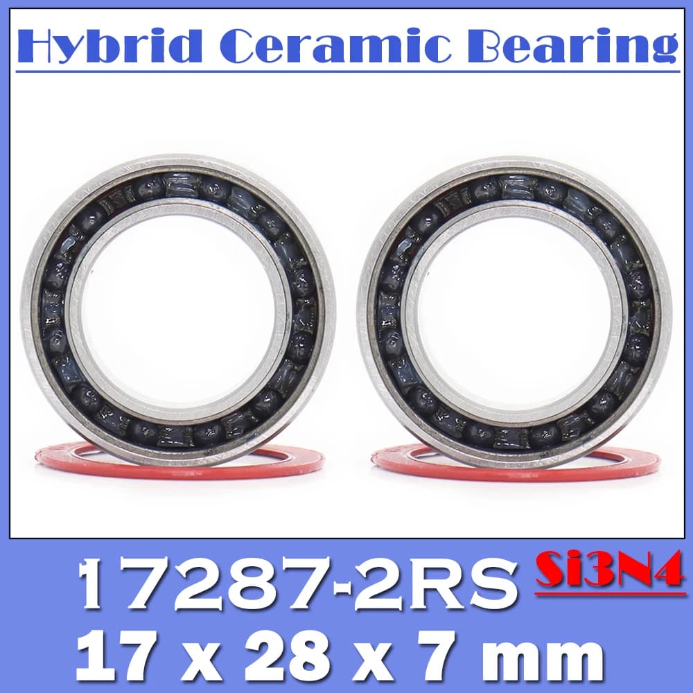 2 PZ 17287 Cuscinetto In Ceramica Ibrido 17*28*7mm Staffe Inferiore Della Bicicletta Pezzi 17287RS Si3N4 Cuscinetti A Sfera 17287-2RS