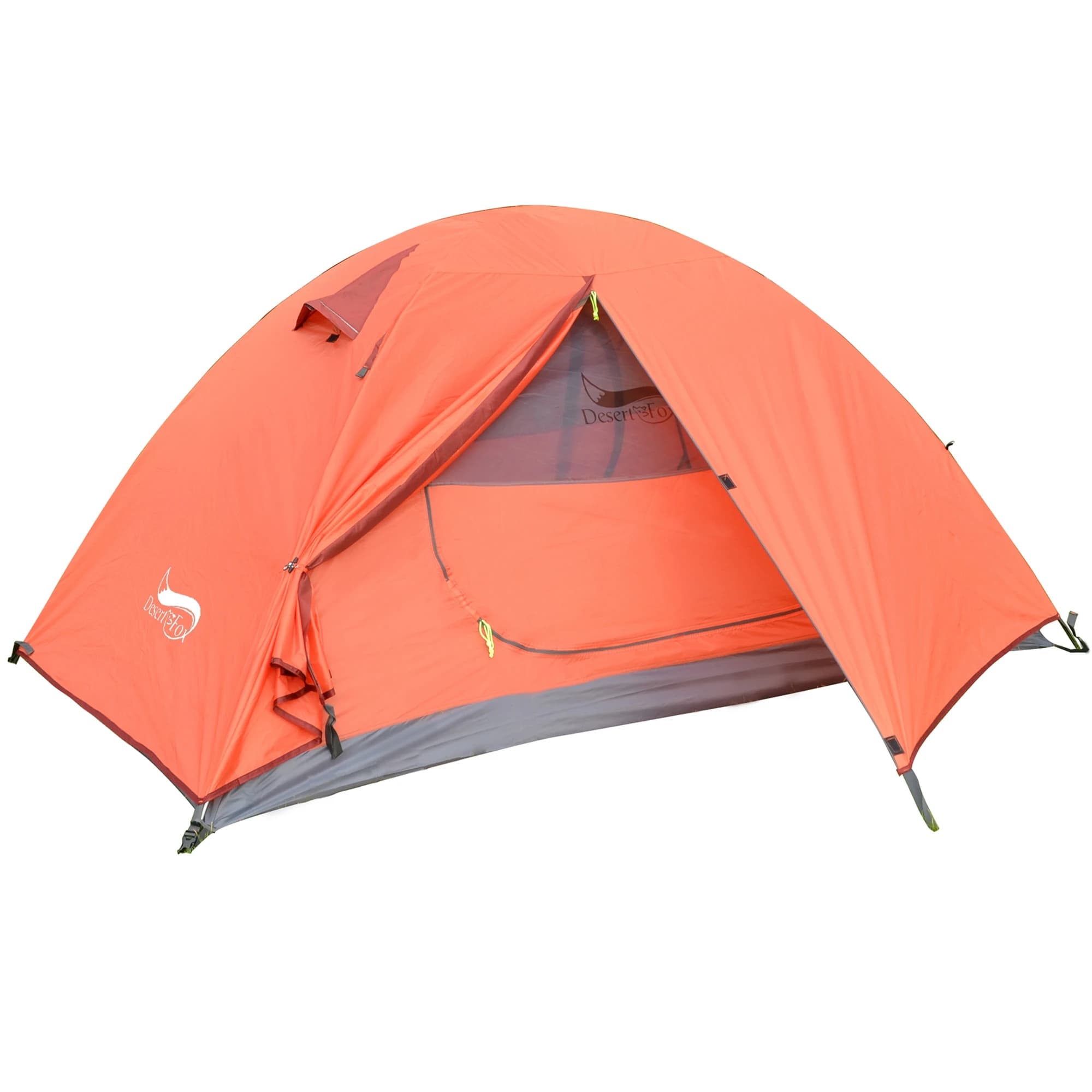 Desert & Fox Backpacking camping tent, light travel tent for 1-3 people waterproof double layer aluminum travel curtains