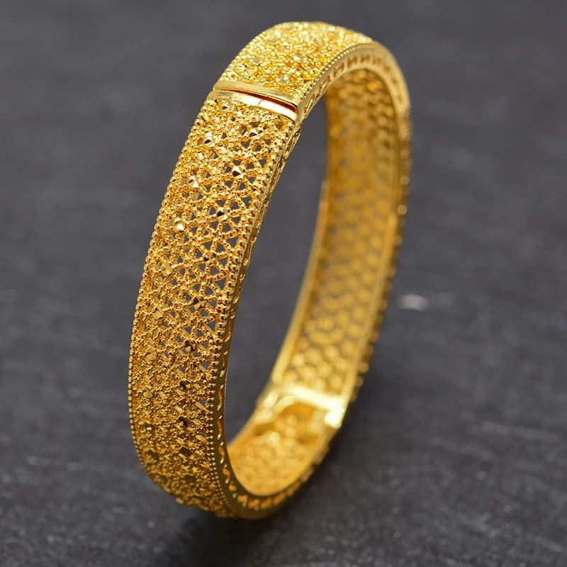 Dubai Kuwait Luxury Gold Color Jewelry Bangles For Girl Friend Ethiopian African Women Dubai Bracelet Party Wedding Gifts