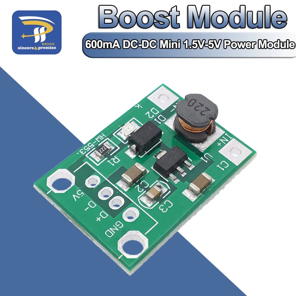 1/5/10PCS 600mA DC-DC Mini step up power module Booster from 1-5V to 5V for Arduino