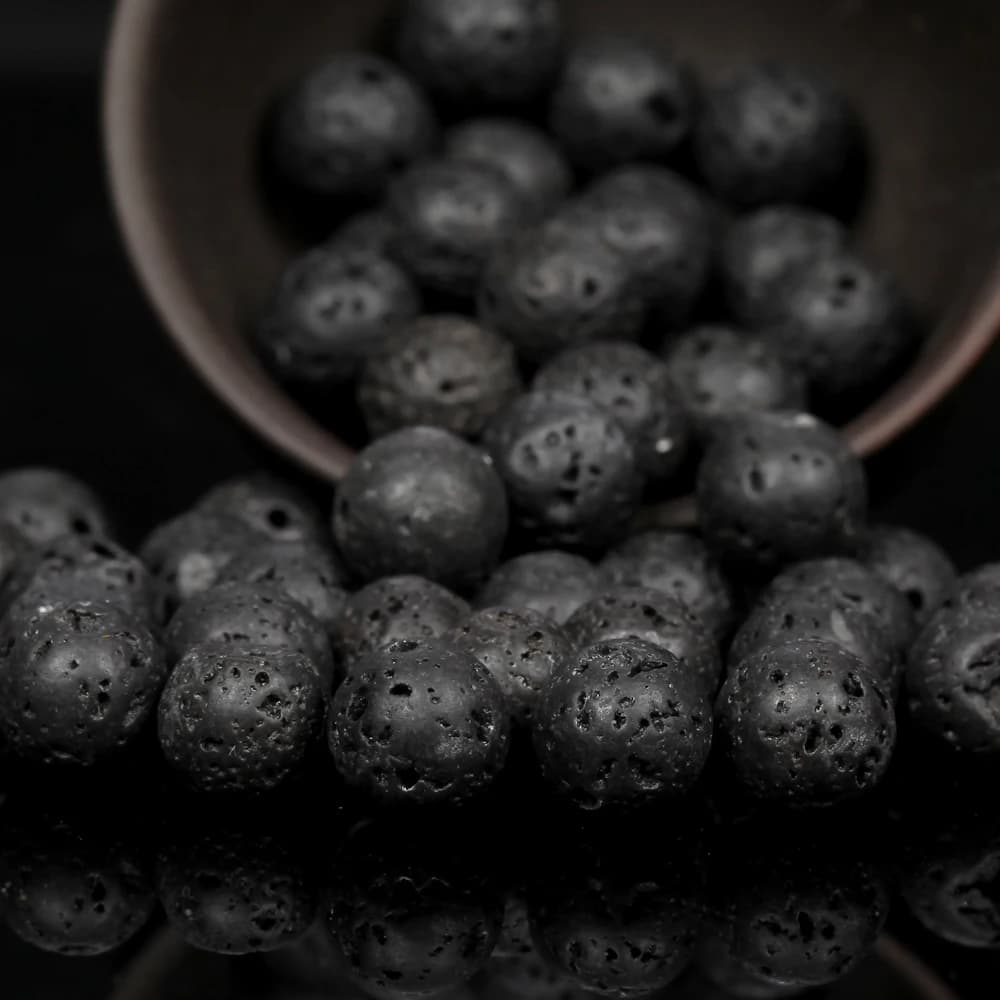 Natural Volcanic Rock Lava Stone Beads For Jewelry Making Round Loose Spacer DIY Bracelet Handmade 4/6/8/10/12mm