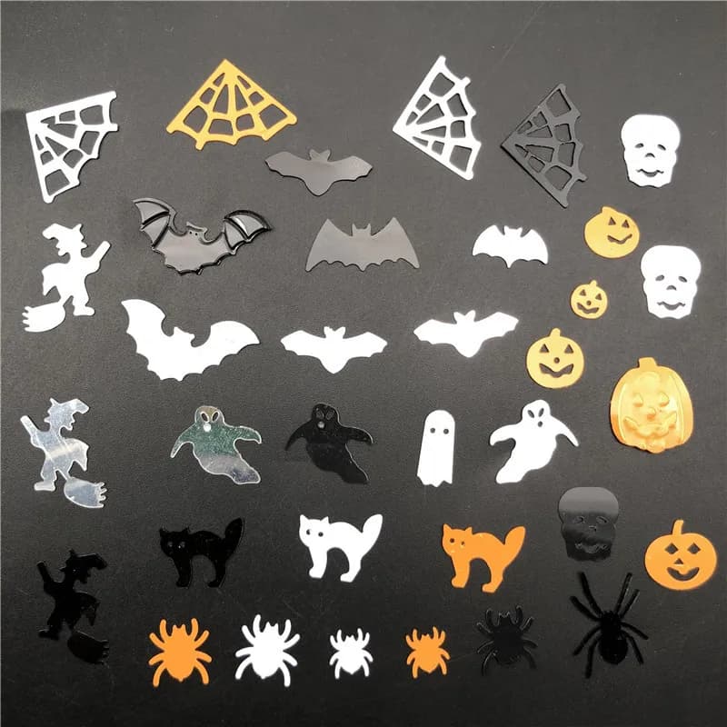 30g di Halloween del Gatto, Spider,Spider web. Fantasma, Strega, Cranio, Pipistrello, Zucca Allentato Paillettes Paillettes Per Le Scarpe, Cappello, Bambini FAI DA TE, artigianato