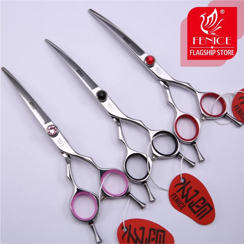 Fenice Professional JP440C Forbici curve per cani da compagnia 5,5 pollici 6 pollici Cesoie per toelettatura per piccoli animali - Strumenti per toelettatura cani