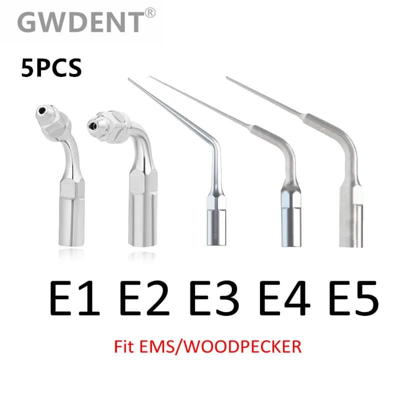 5PCS E1,E2,E3,E4,E5, Ultrasonic Dental Scaler Tips for Dental Endo Endo Suitable EMS WOODPECKER Scaler Teeth Whitening Tools