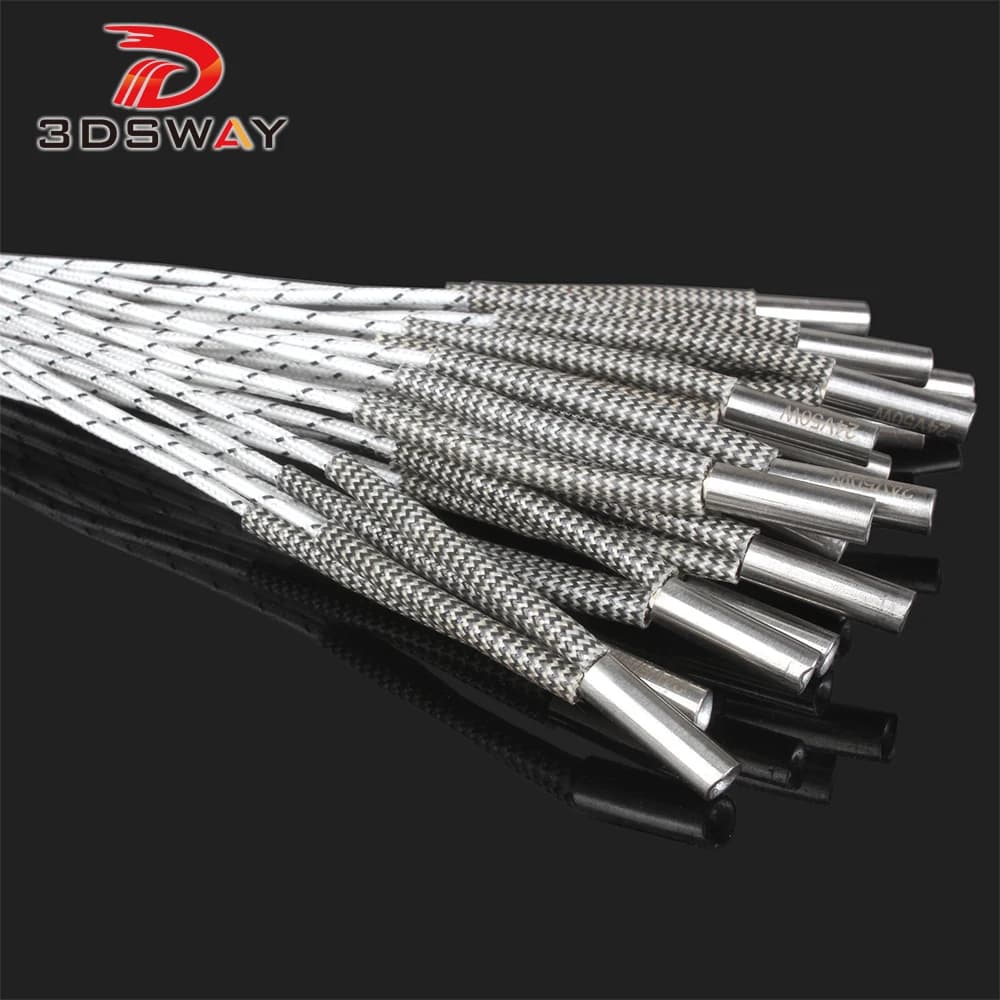 3DSWAY 3D Parti Della Stampante 1 M/2 M Riscaldatore 12 V 24 V 50 W Tubo di Riscaldamento 6 * 20mm per Alta Temperatura Filamento Hotend Kit Tubo di Riscaldamento