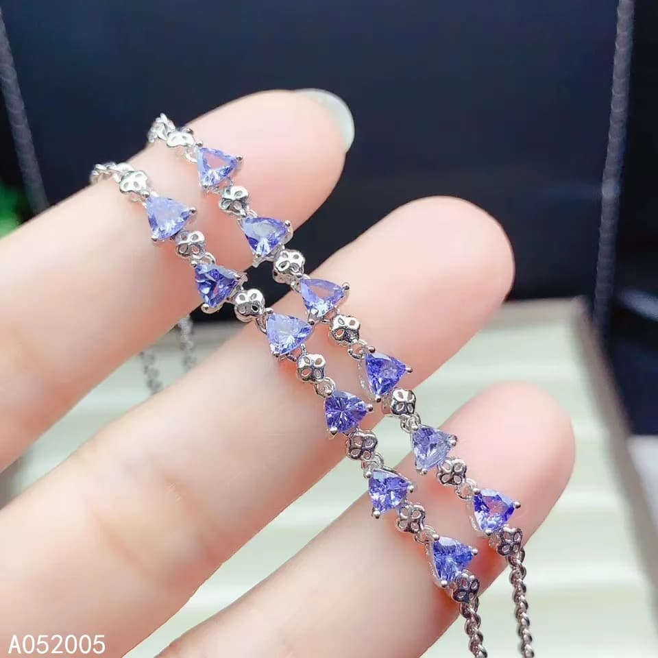 KJJEAXCMY Fine Jewelry Bracciale da donna in argento sterling 925 con tanzanite intarsiata Regalo classico supporto rilevamento