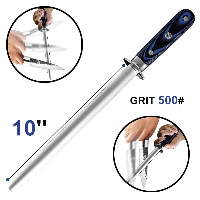 Affilacoltelli da 10 pollici affilacoltelli diamantati asta accessori per coltelli da cucina bastone per affilare utensili per affilare in acciaio inossidabile
