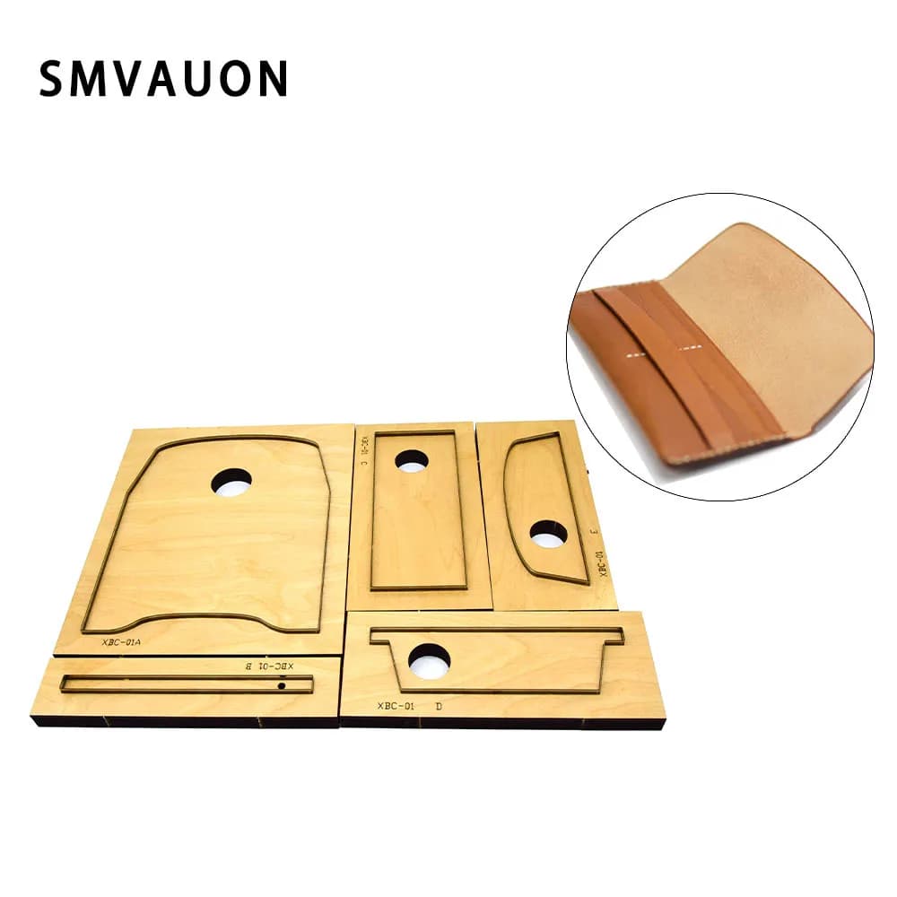 Long wallet cutter for DIY, steel leather wallet with hand-made punching, cutting matrices