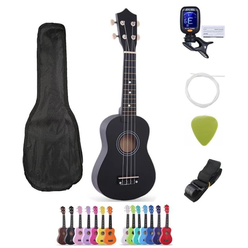SevenAngel Ukulele 21 pollici Bambini Ukulele Soprano 4 corde Abete rosso hawaiano Chitarra in tiglio Uke Regalo per bambini Strumento musicale