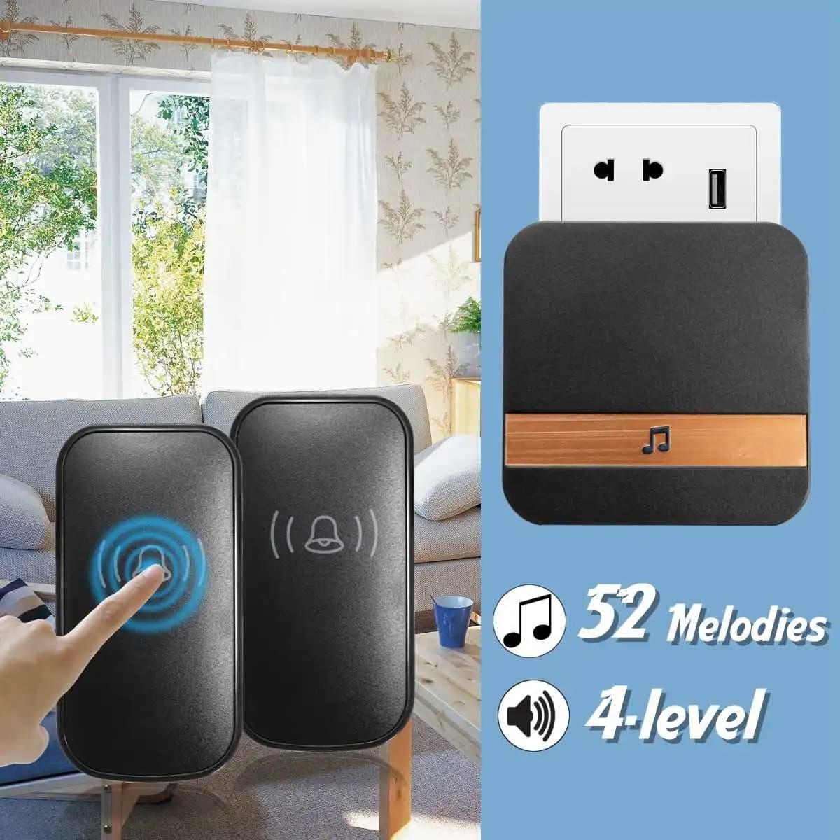 433 MHz Wireless Wifi Smart Visual Accessorio Videocitofono Campanello Ricevitore musicale Campanello citofono interno di sicurezza domestica