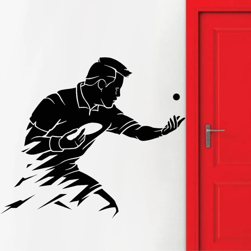 Adesivi murali palla sportiva giochi da ping-pong astratti decalcomania da muro in vinile decorazione per la casa centro Fitness aula Y807