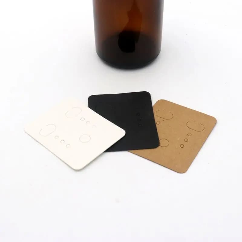 100 pz 3.8*4.8 cm Rettangolo Vuoto Kraft Carta Orecchino Porta Gioielli Tag Etichetta Per Regalo Fai Da Te Fatti A Mano Negozio accessori