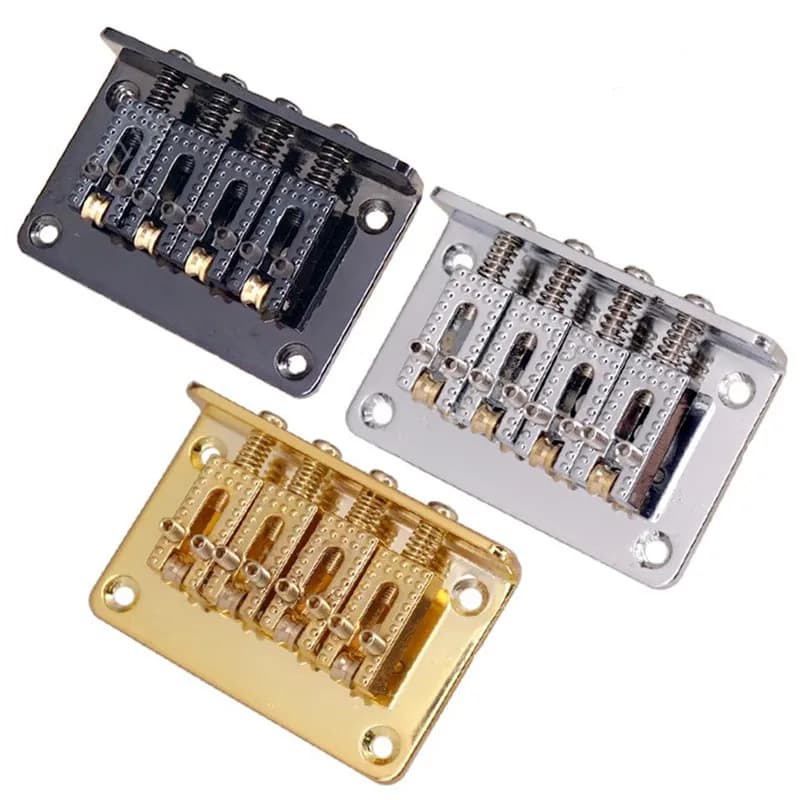 Set di 4 Ponti a Rullo per Chitarre Elettriche e Ukulele - Accessori per Chitarra - Cromato, Nero e Oro a Scelta