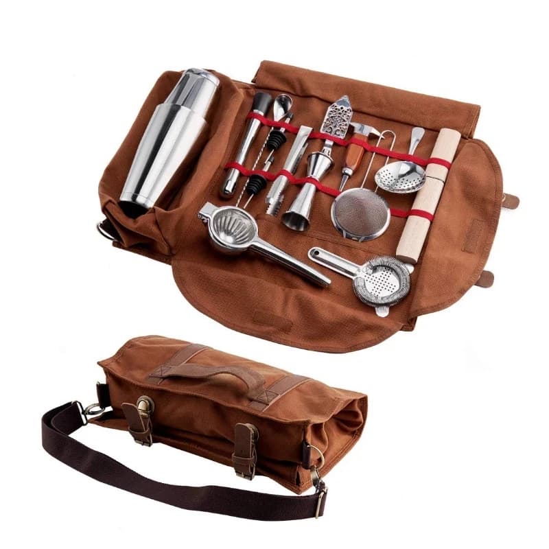 Borsa Grande per Barman, Borsa Creativa in Tela per Attrezzi da Barman, Borsa Portaoggetti per Shaker da Cocktail (Solo Borsa)