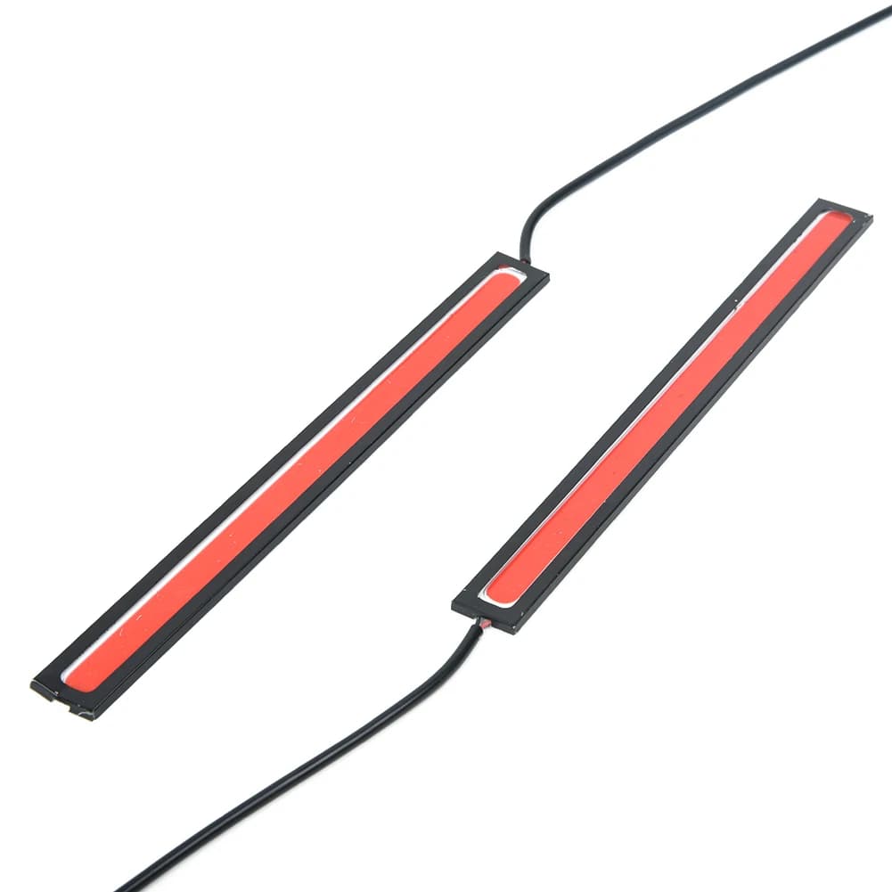 2 Pz 17 cm 12 V ROSSO Impermeabile COB HA CONDOTTO LA Luce di Striscia DRL 0.29A 6000 K-8000 K Fendinebbia Lampada di Guida Lampade Diurne Fari