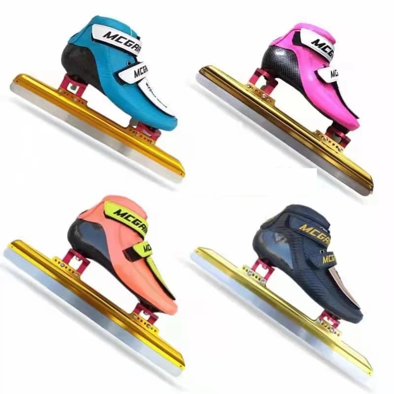 Pattini da ghiaccio a pista corta con stivali in fibra di carbonio velocità in linea pista da corsa per interni scarpe da pattinaggio da corsa per lama CT PS