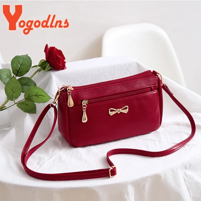 Borsa a tracolla in morbida pelle PU per donna borsa a tracolla Bowknot borsa a tracolla multifunzione nuova borsa da donna piccola Bo