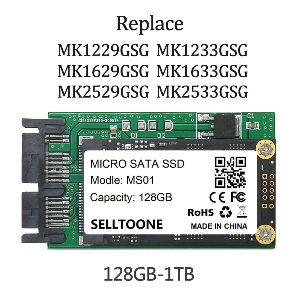 SSD MicroSata da 128GB 256GB 512G per HP 2740p 2730p 2540p IBM x300 x301 T400S T410S sostituire MK1229GSG MK1629GSG MK2529GSG HDD da 1.8"