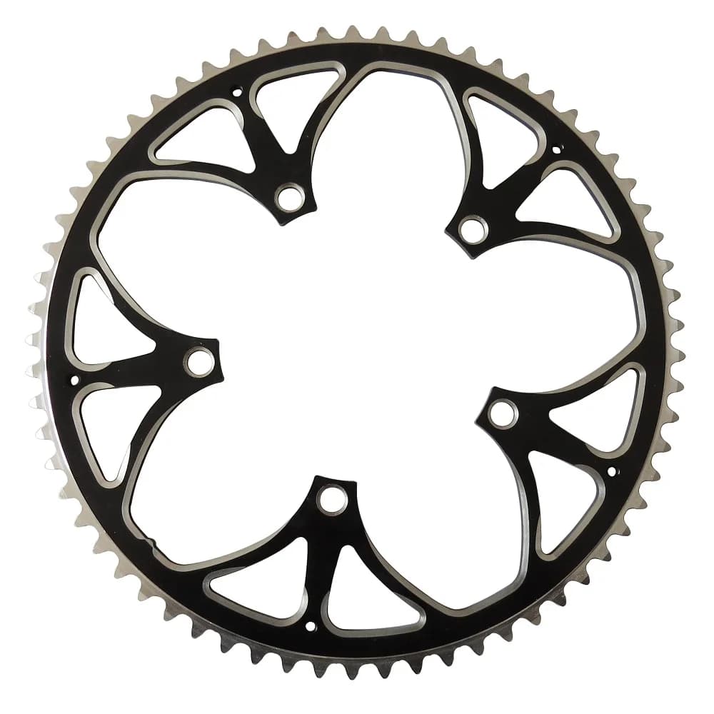 TRUYOU Ruota a catena 130 BCD 65T Lega di alluminio CNC Bicicletta da strada Corona Guarnitura Bici pieghevoli Ruota di catena Nero Piastra singola