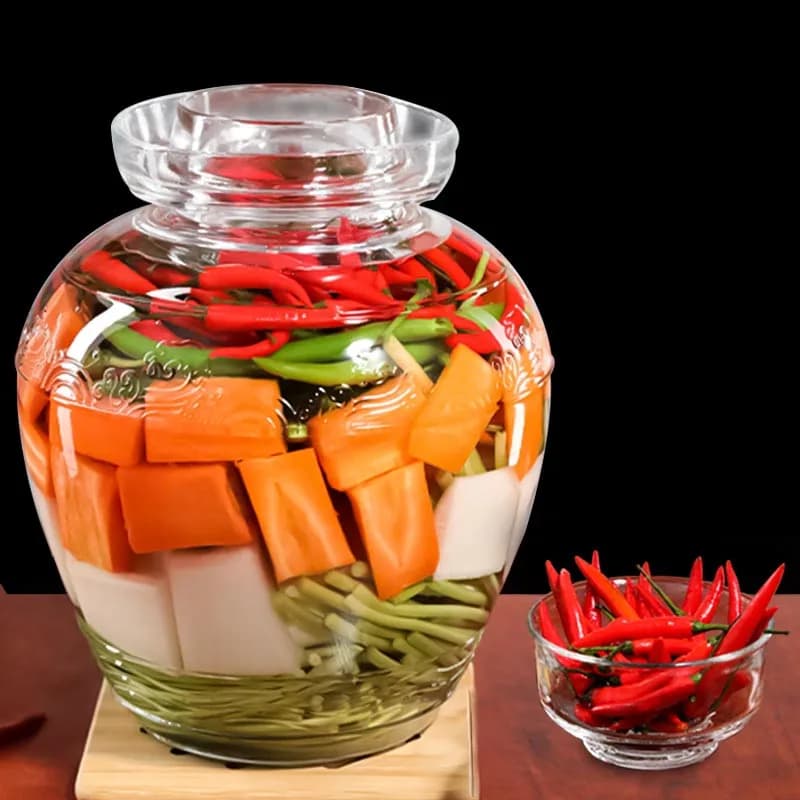 Addensare vaso di sottaceto in vetro trasparente Sichuan casa vasetti di Kimchi verdure contenitore di decapaggio sottaceti conservazione serbatoio sigillato contenitore per alimenti