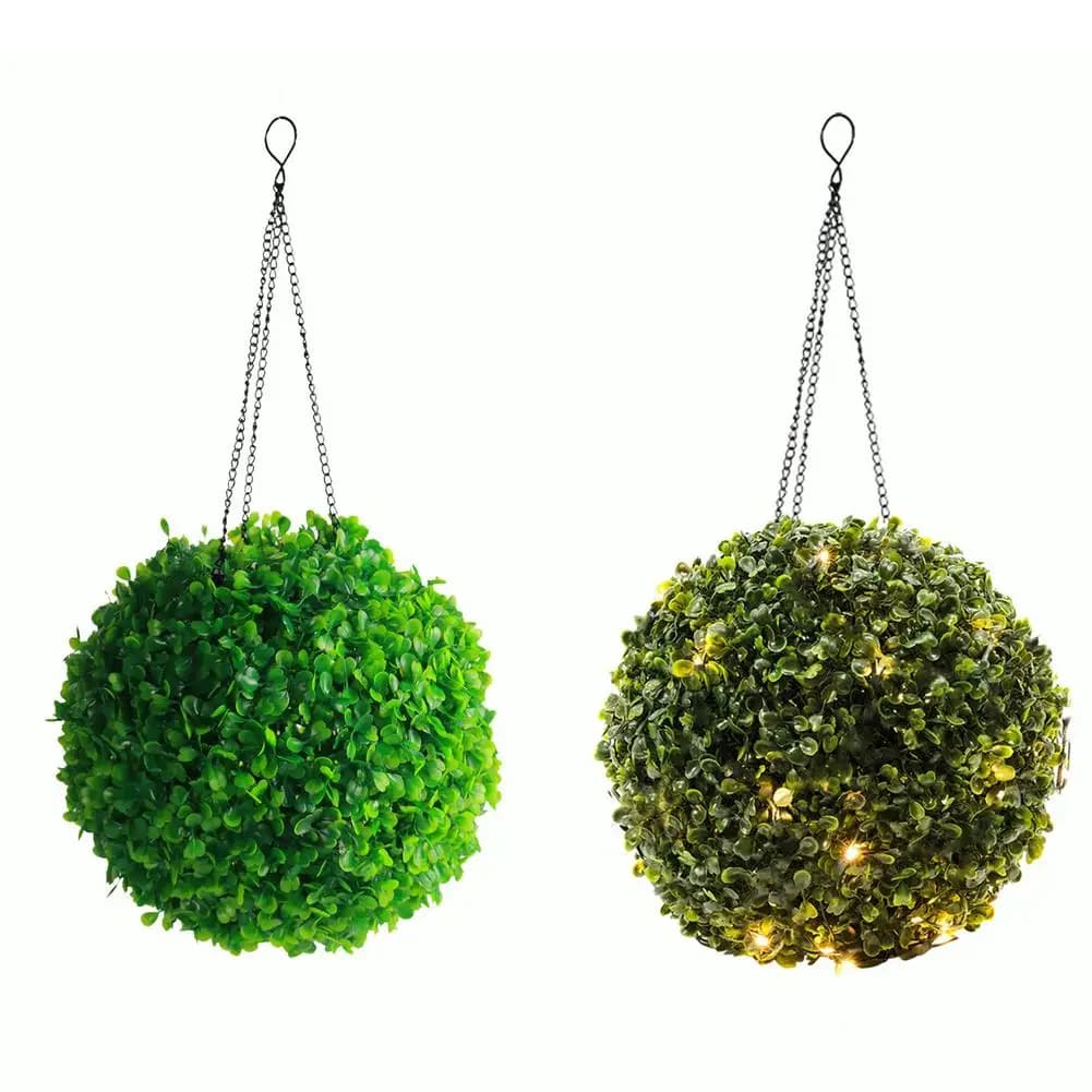 Luci principali solari Decorative della palla topiaria della pianta artificiale per le palle artificiali del bosso della decorazione domestica di nozze all'aperto del partito del giardino