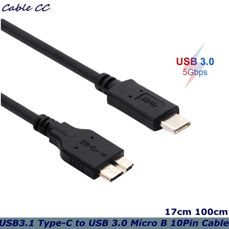 Cavo da USB C a Micro B - Cavo da tipo C 3.0 a Micro B per Toshiba Seagate, disco rigido esterno digitale WD West, HDD, fotocamera, Galaxy