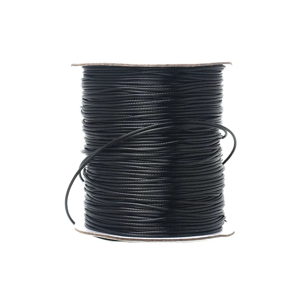 10M/11Yards 1.5mm Korean Waxed Polyester Cord Black Imitation Leather Waxed Thread Braided String For Jewelry Making Accessories