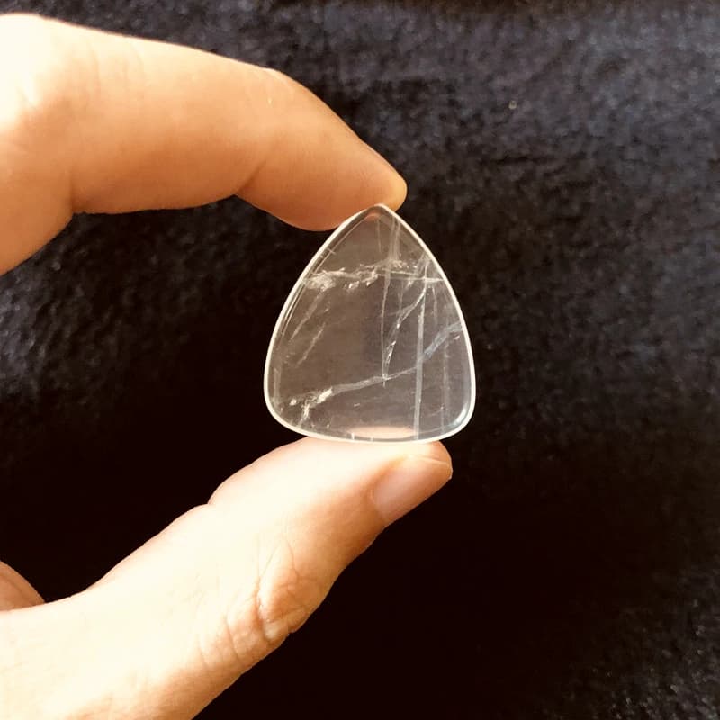 Commercio all'ingrosso 1 pz naturale trasparente quarzo Rock Crystal Beads plettro per chitarra, plettro per chitarra in cristallo di pietra, "punta tonda" ciondolo in pietra