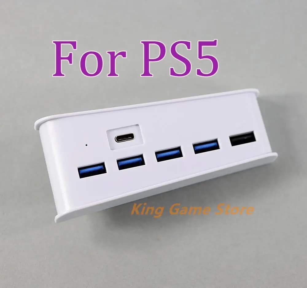 Hub USB 6 in 1 da 30 pezzi per PS5, adattatore splitter USB con 5 porte USB A + 1 porta USB C per console PS5 Digital Edition