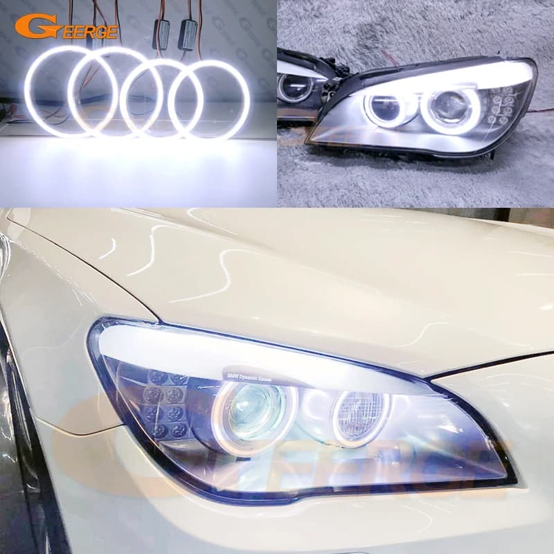 Per BMW Serie 7 F01 F02 F03 F04 730d 740d 740i 750i 760i 2008-2012 Ultra Luminoso COB Led Angel Eyes Halo Anelli Luce diurna