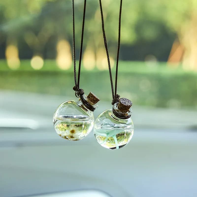 Profumo per Auto ciondolo interno fiore appeso bottiglia specchietto retrovisore automatico profumo deodorante accessori decorazione regalo ragazza