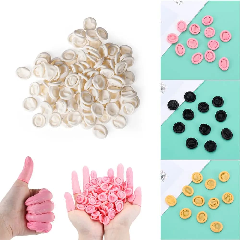 100/300PCS Lattice antiscivolo Strumento per nail art Ditali Copertura per le dita Guanti protettivi per le punte delle dita Guanti di gomma