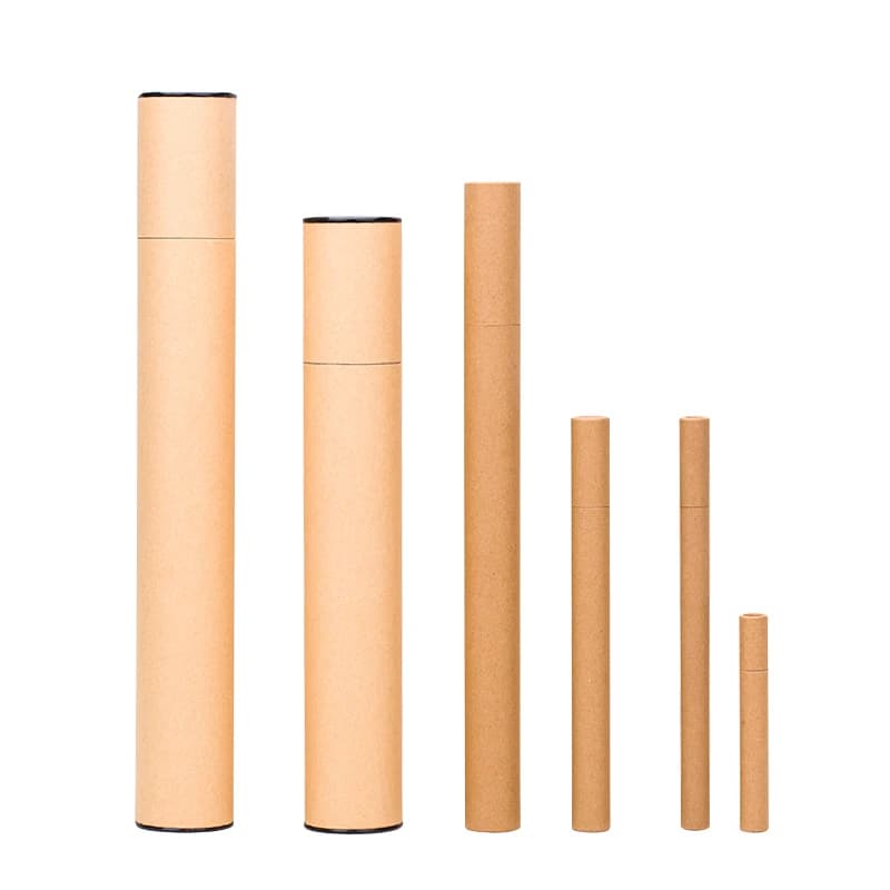 100Pcs/Lot 2 Colors Large Perfume Paper Tube Packaging Joss Stick Convenient Carrying Kraft Paper Incense Tube Give Box