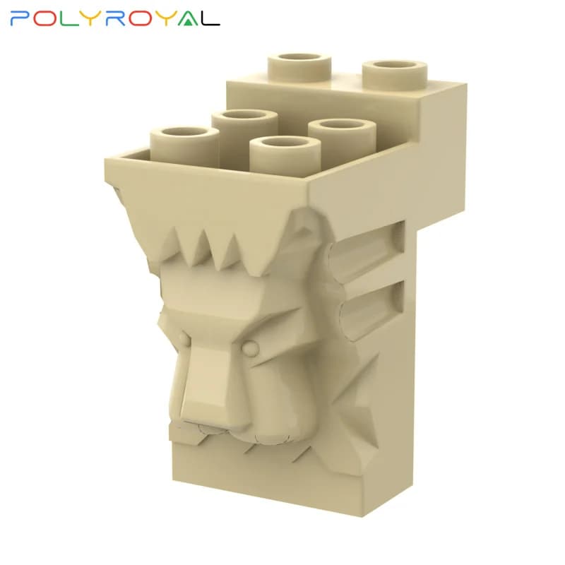 Building Blocks parts 2x3x3 Lion Head City Wall Street View Decoration 1 PCS MOC Compatible With brands toys for children 30274
