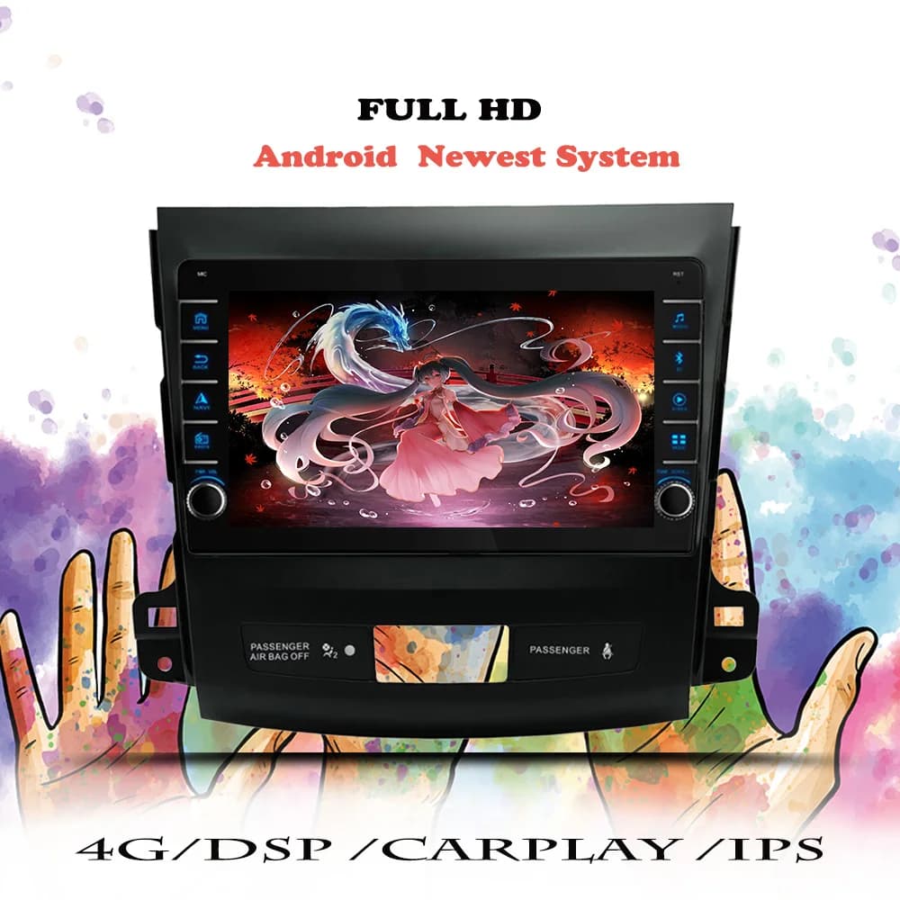 Android 14 8G + 128G Per Mitsubishi Outlander 2005 2006 2008 2010 2012 Peugeot 4007 Autoradio Lettore DVD di Navigazione GPS unità principale