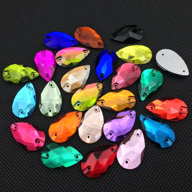 3230 Goccia 7x12,11x18,13x22,17x28 mm Pera Cucito Cristallo Flatback Strass Cucire Pietre di Vetro Per Abiti Vestiti Gioielli