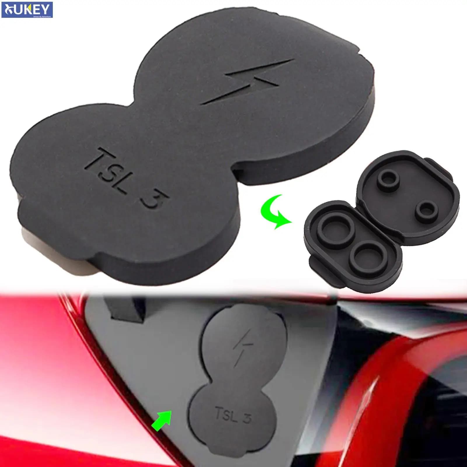 Porta di ricarica per auto in silicone Copertura impermeabile Protezione per foro caricatore Tappo di copertura antipolvere per Tesla Model 3 2017 - 2020 Model Y CCS EU