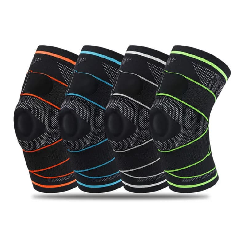 Supporto per ginocchiera 1pc con stabilizzatori laterali cuscinetti in Gel ginocchiera traspirante basket Running protezione per ginocchio da arrampicata