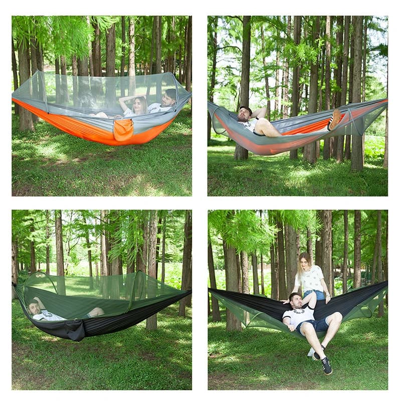 Fully Automatic Speed Open Hammock With Mosquito Net Outdoor Single Fouble Nylon Cloth Camping Mosquito Net Hammock