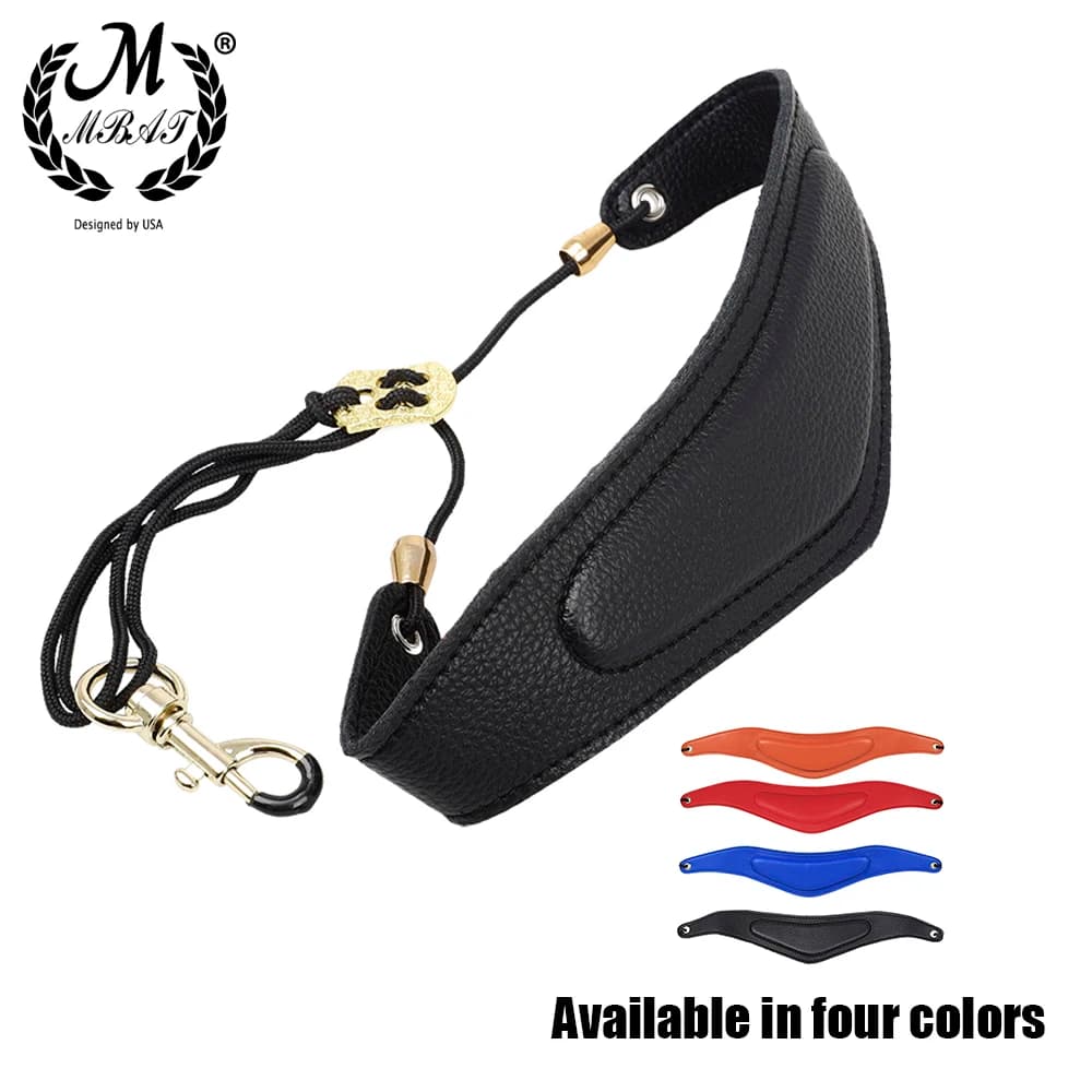 M MBAT Adjustable Saxophone Leather Harness Shoulder Strap Belt High Quality Sax Neck Straps with Hook Clasp Saxophone Parts