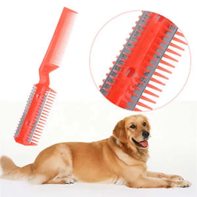 Tagliacapelli per cani da compagnia pettine taglio con 2 lame rasoio per toelettatura cane da diradamento pettini per gatti cane gatto rimozione peli spazzola per capelli e pettine